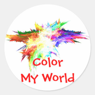 Colour My World Classic Round Sticker
