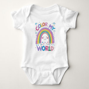 Colour My World Rainbow Baby Outfit Baby Bodysuit