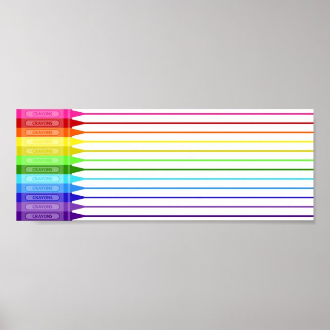 Colour My World Rainbow Crayons Poster (Front)