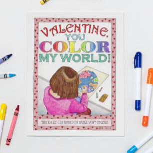 Colour My World Valentine Post Card