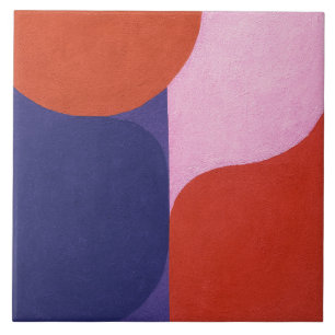 "Colour Negotiation" Colourful Abstract Art Ceramic Tile