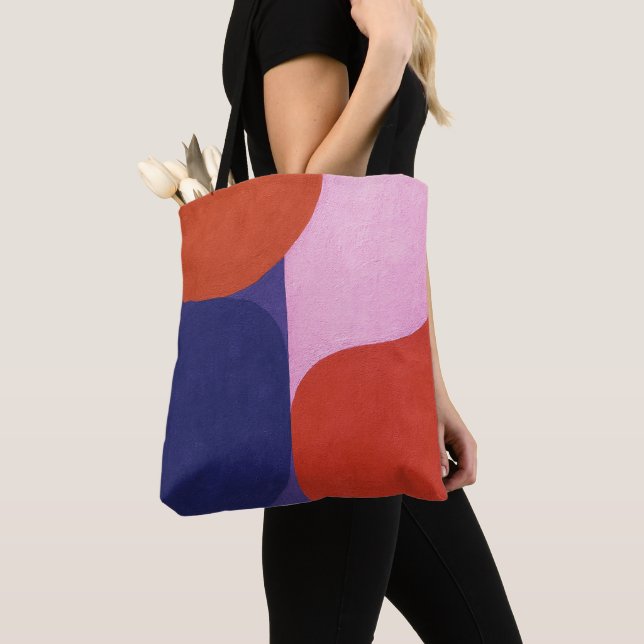 "Colour Negotiation" Colourful Abstract Art Tote Bag (Close Up)