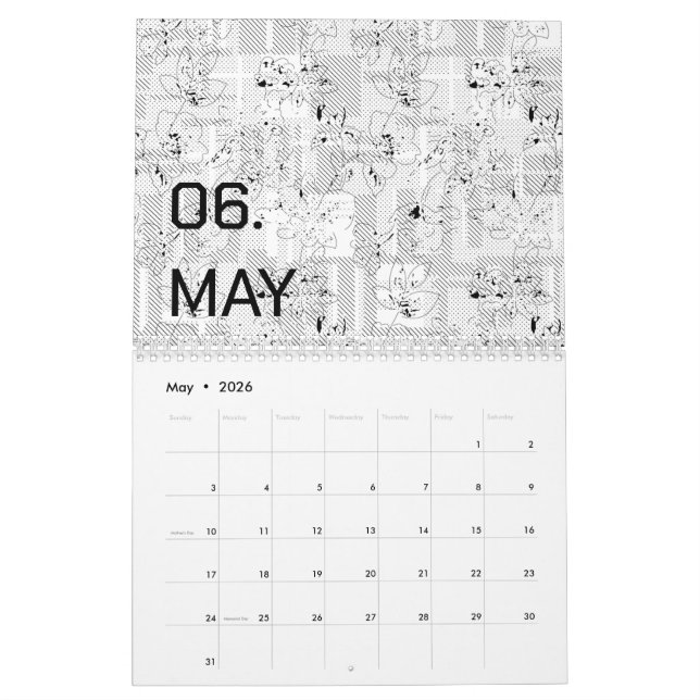 Colour New personalise Text Logo Calendar (May 2026)