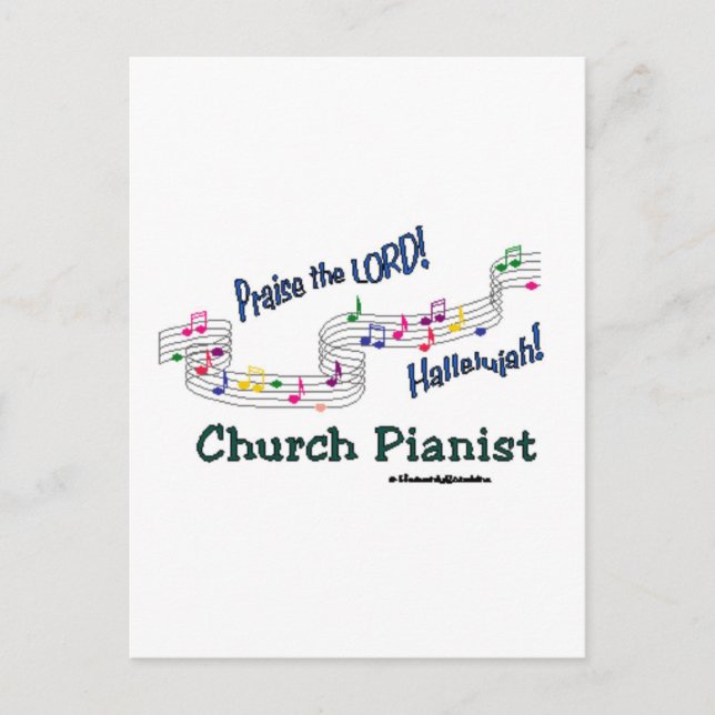 Colour Notes Pianist Postcard (Front)