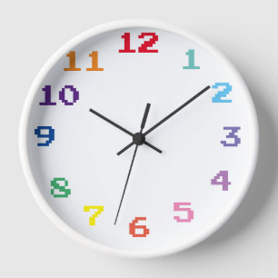 colour numbers clock