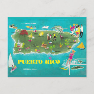 Colour of the Sea Puerto Rico Postcard