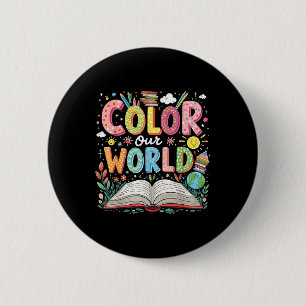 Colour Our World Book Reading Program 2025 Summer 6 Cm Round Badge