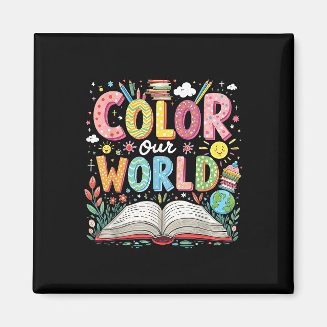 Colour Our World Book Reading Program 2025 Summer  Magnet (Front)