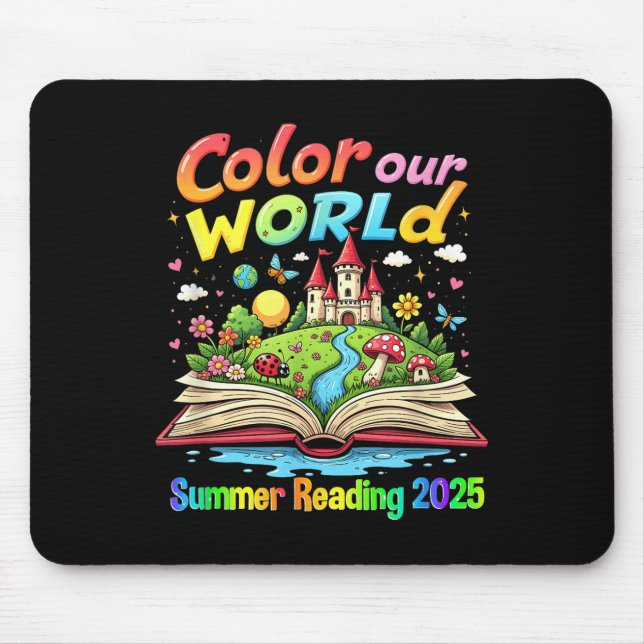 Colour Our World Summer 2025 Summer Reading Progra Mouse Pad (Front)