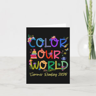Colour Our World Summer Reading 2025 Boho Wildflow Card