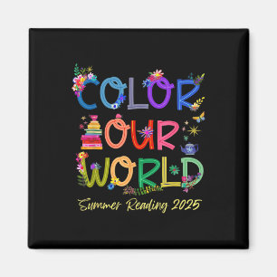 Colour Our World Summer Reading 2025 Boho Wildflow Magnet