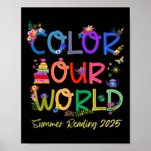 Colour Our World Summer Reading 2025 Boho Wildflow Poster
