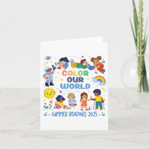 Colour Our World Summer Reading 2025 Book Kids Boy Card