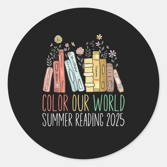 Colour Our World Summer Reading 2025 Classic Round Sticker (Front)
