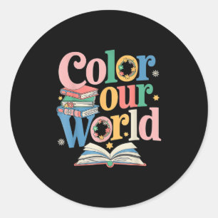 Colour Our World Summer Reading 2025 Creativity Wi Classic Round Sticker