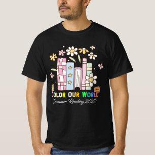 Colour Our World Summer Reading 2025 Cute Book Wil T-Shirt