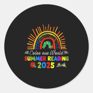 Colour Our World Summer Reading 2025 For Kids Back Classic Round Sticker