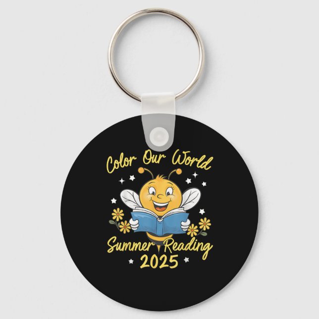 Colour Our World Summer Reading Program 2025 Bee R Key Ring (Front)