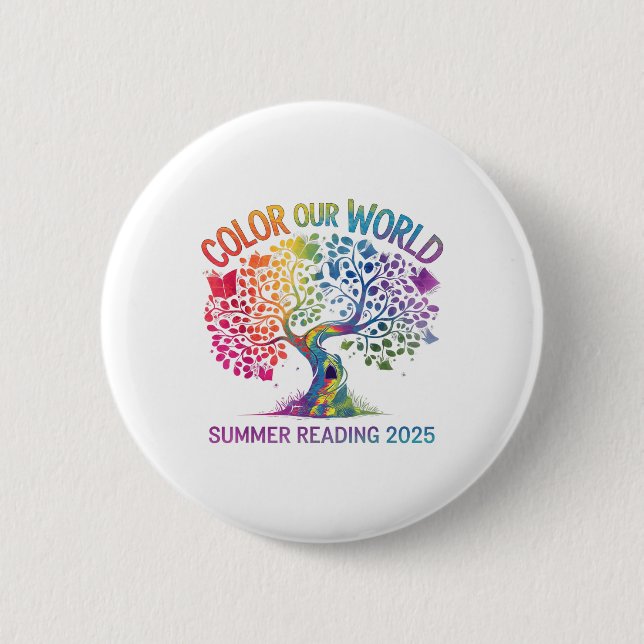 Colour Our World Summer Reading Program 2025 Book  6 Cm Round Badge (Front)