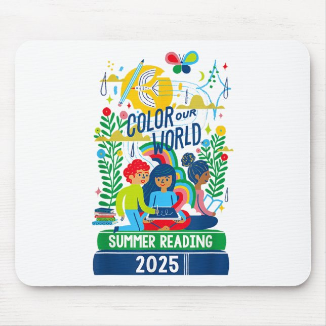 Colour Our World Summer Reading Program 2025 Book  Mouse Pad (Front)