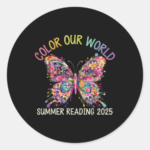 Colour Our World Summer Reading Program 2025 Butte Classic Round Sticker