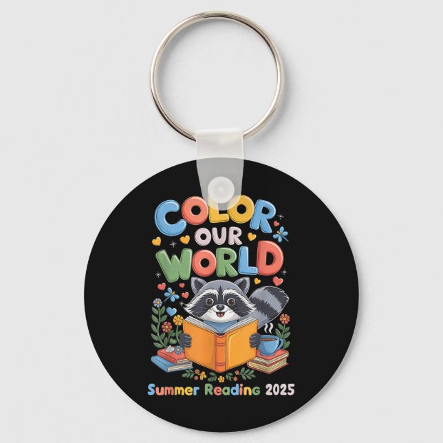Colour Our World Summer Reading Program 2025 Funny Key Ring (Front)
