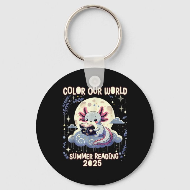 Colour Our World Summer Reading Program 2025 Funny Key Ring (Front)