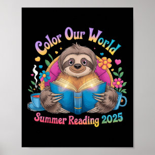 Colour Our World Summer Reading Program 2025 Funny Poster