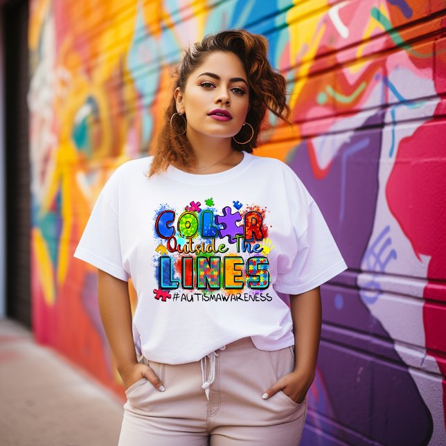 Colour Outside of the Lines Autism T-shirt (Creator Uploaded)