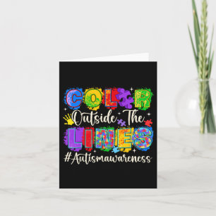 Colour Outside The Lines Autism Awareness Autistic Card