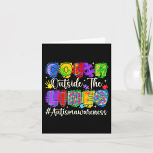 Colour Outside The Lines Autism Awareness Autistic Card