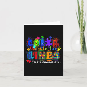 Colour Outside The Lines Autism Awareness Card