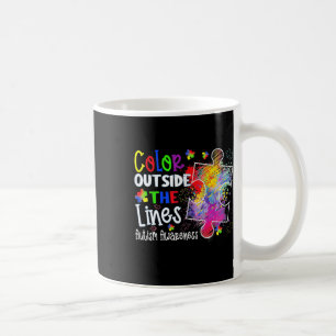 Colour Outside The Lines Autism Awareness Christma Coffee Mug