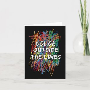 Colour Outside The Lines Autism Awareness For Girl Card