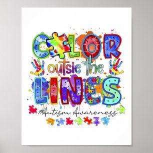 Colour Outside The Lines Autism Awareness Poster
