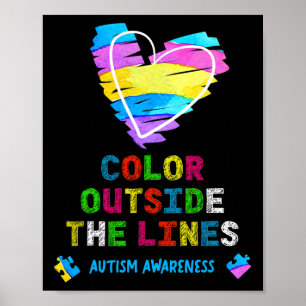 Colour Outside The Lines Autism Awareness Poster