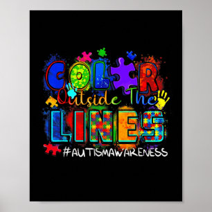 Colour Outside The Lines Autism Awareness Poster