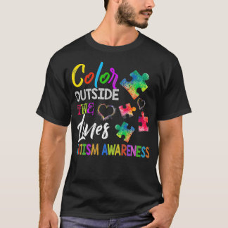 Colour Outside The Lines Autism Awareness Premium T-Shirt