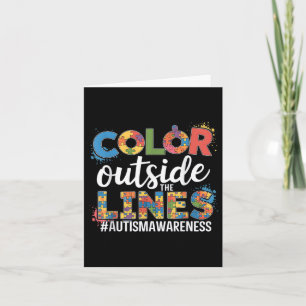 Colour Outside The Lines Autism Awareness Teacher Card