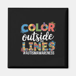 Colour Outside The Lines Autism Awareness Teacher Magnet