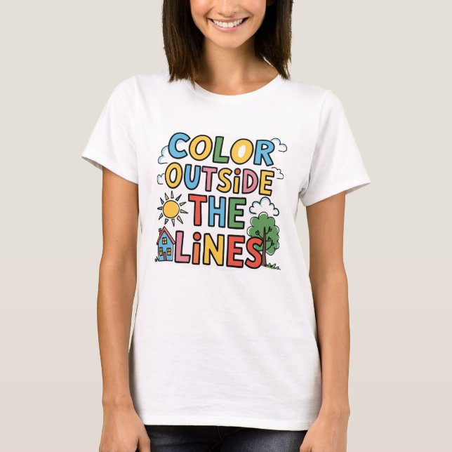Colour Outside the Lines Autism Shirt - Autism (Front)