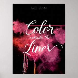 Colour Outside the Lines Holi Powder Design Poster