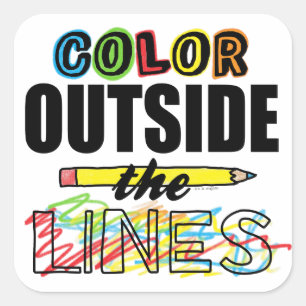 Colour Outside The Lines Square Sticker