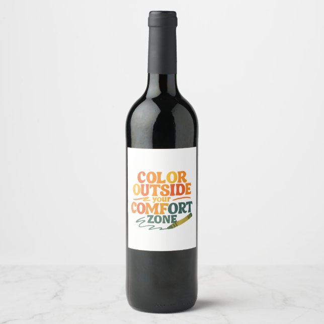 Colour outside your comfort zone wine label (Front)