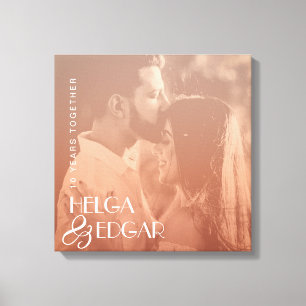 Colour Overlay Stylish Photo Anniversary Gift Canvas Print