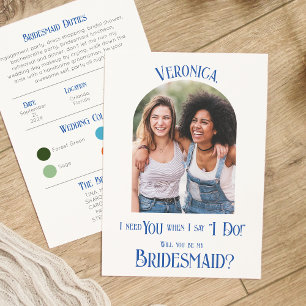 Colour Palette Arch Bridesmaid Proposal Card