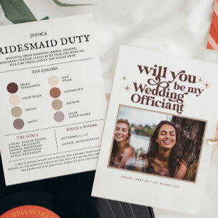 Colour Palette Be my Wedding Officiant Proposal Announcement
