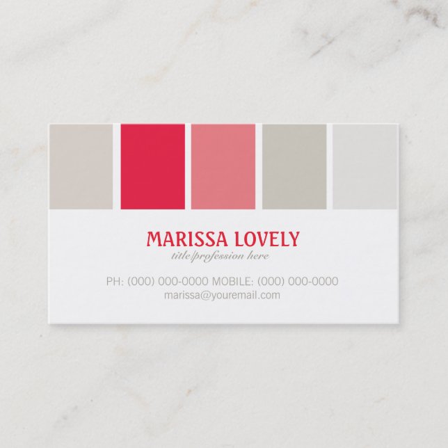 Colour Palette Business/Calling Cards (Front)