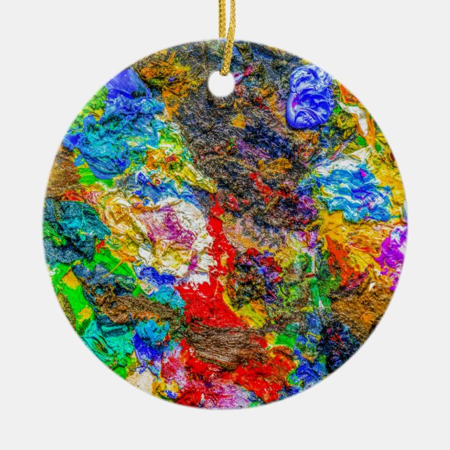 Colour palette ceramic tree decoration (Front)