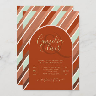 Colour Palette Cinnamon Sage Terracotta Wedding Invitation